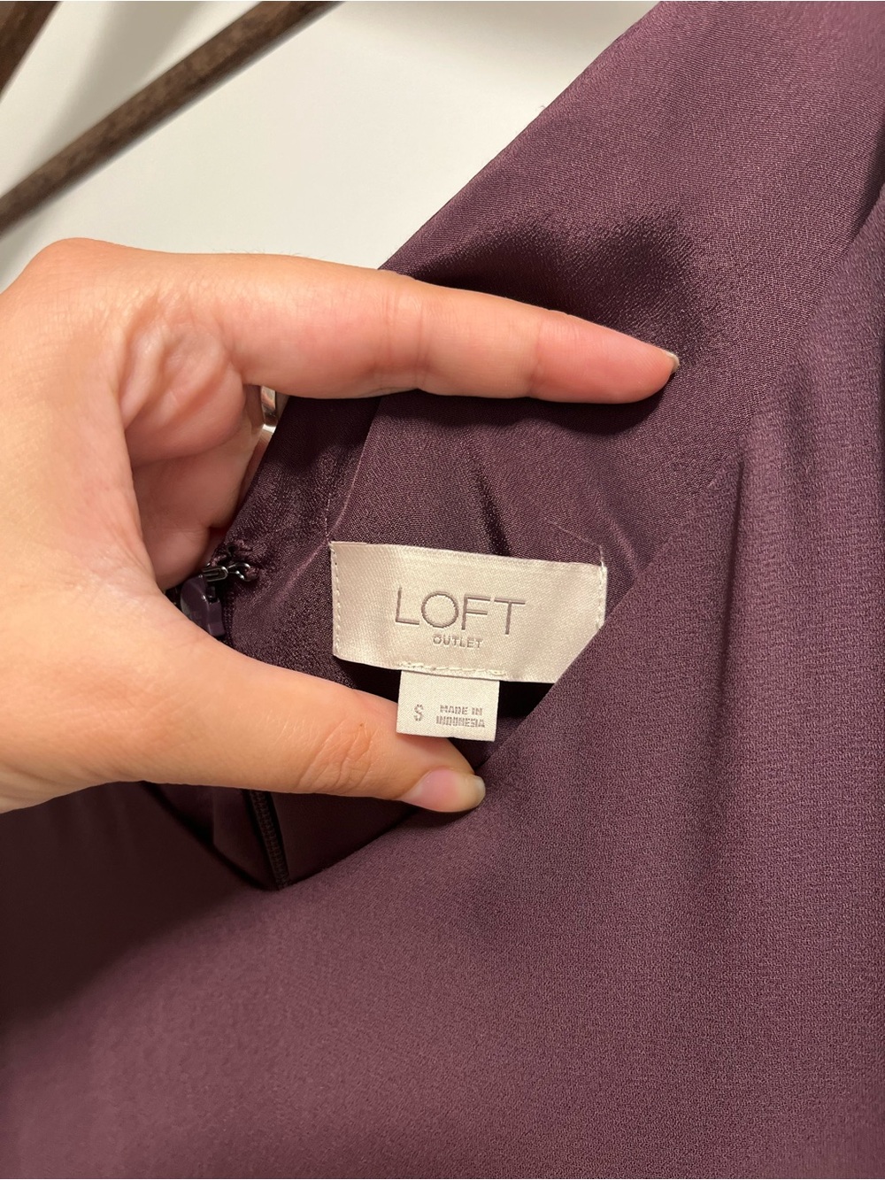 LOFT - Plum Pleated Midi Dress with Spaghetti Straps - Picture 2 of 4